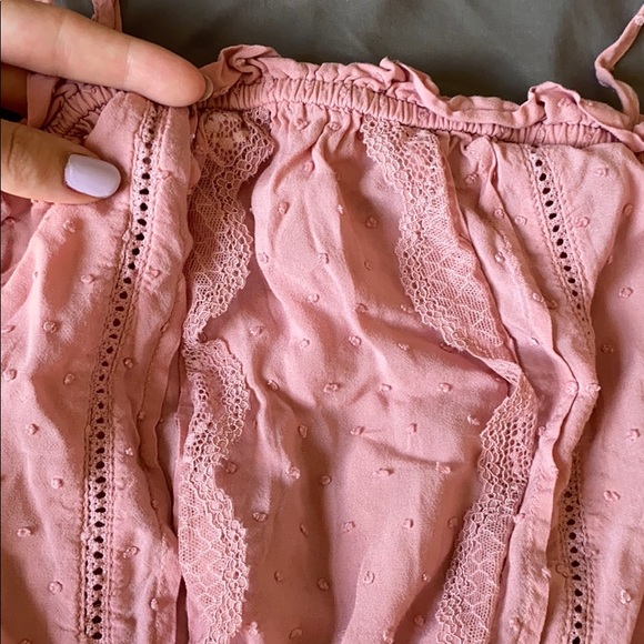 dusty rose spaghetti strap cropped blouse - Picture 2 of 3